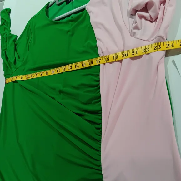 Kasper Women's (Size 3X)  Green/Pink Colorblock Knee-Length Sheath Dress (NWT) - Picture 9 of 14